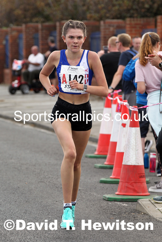 Womens under-17s 2021 Northern 6 and 4 Stage and Young Athletes Road Relays, Redcar. Photo: David T. Hewitson/Sports for All Pics